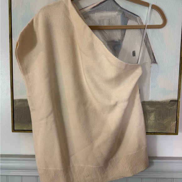 Michael Kors Sweaters - MICHAEL KORS Off-Shoulder Asymmetrical Cream Sweater Size M